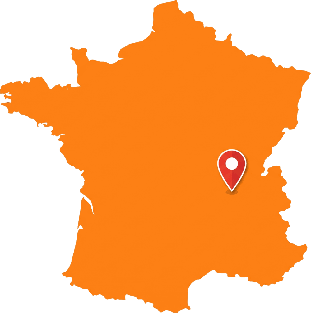 Carte de France : le siège d'Otium est situé à Lyon